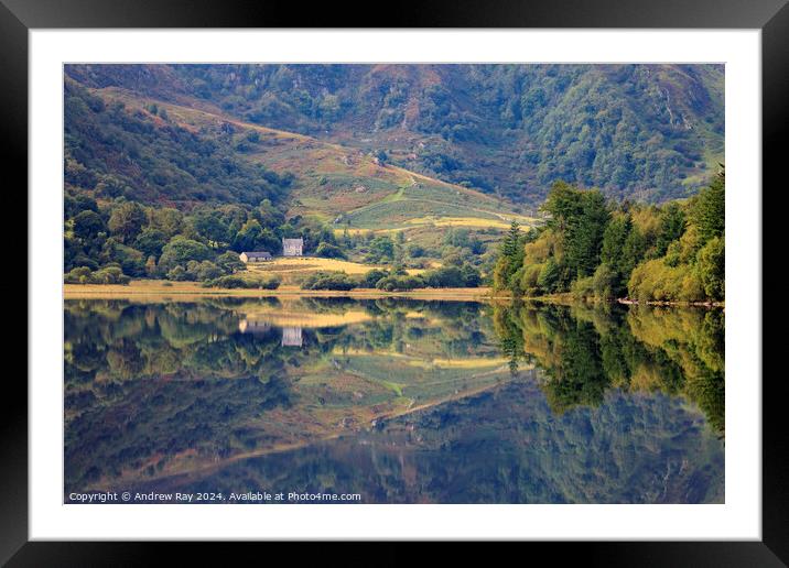 Llyn Crafnant reflections Framed Mounted Print by Andrew Ray