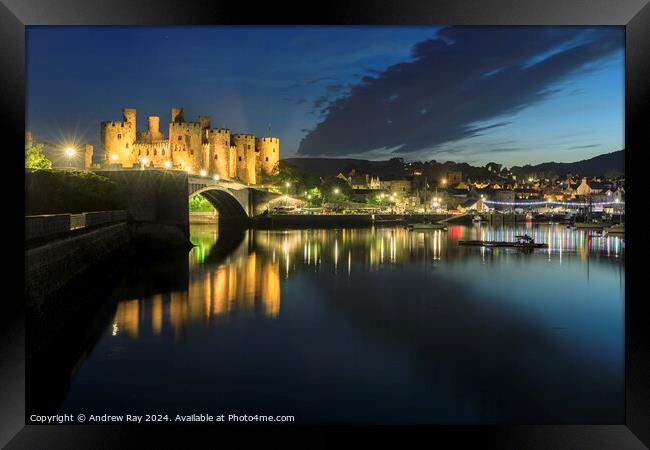 Twilight reflections (Conwy) Framed Print by Andrew Ray