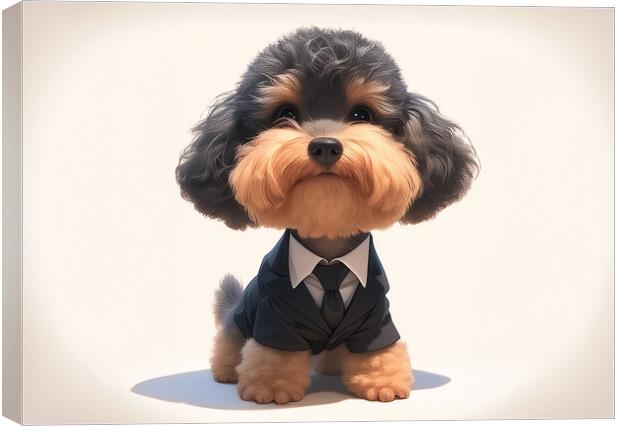Business Yorkie Canvas Print by Picture Wizard