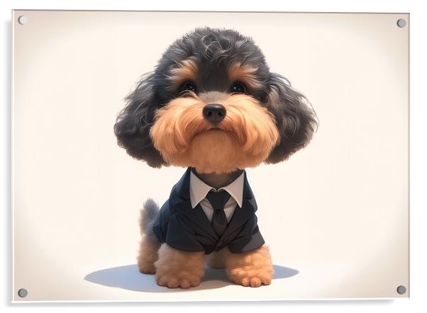 Business Yorkie Acrylic by Picture Wizard