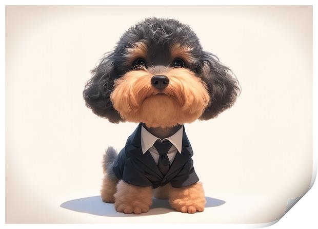 Business Yorkie Print by Picture Wizard