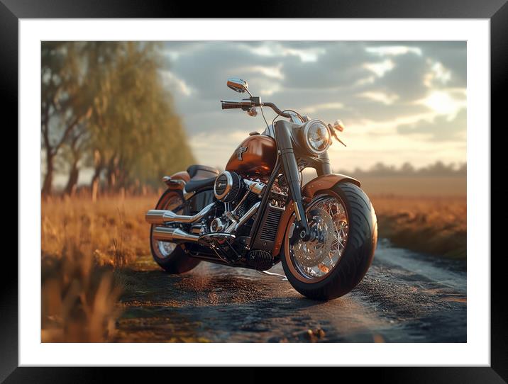Harley Davidson Framed Mounted Print by Picture Wizard