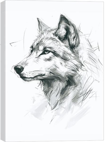 Wolf Sketch Canvas Print by Picture Wizard