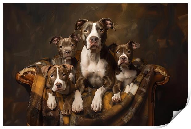 American Staffordshire Terrier Family Print by Picture Wizard