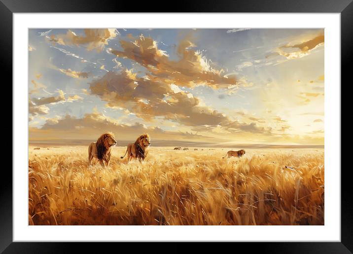 Pride of Lions Framed Mounted Print by Picture Wizard