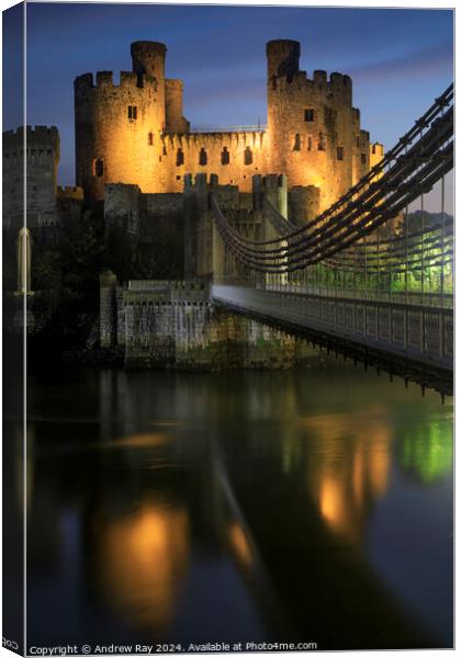 Evening at Conwy Castle  Canvas Print by Andrew Ray