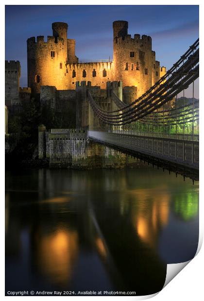 Evening at Conwy Castle  Print by Andrew Ray