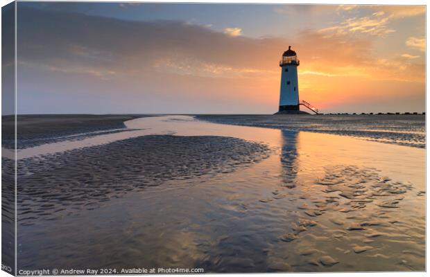 Sunrise at Talacre Canvas Print by Andrew Ray