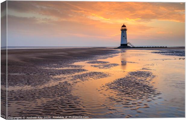 Talacre Beach at sunrise Canvas Print by Andrew Ray