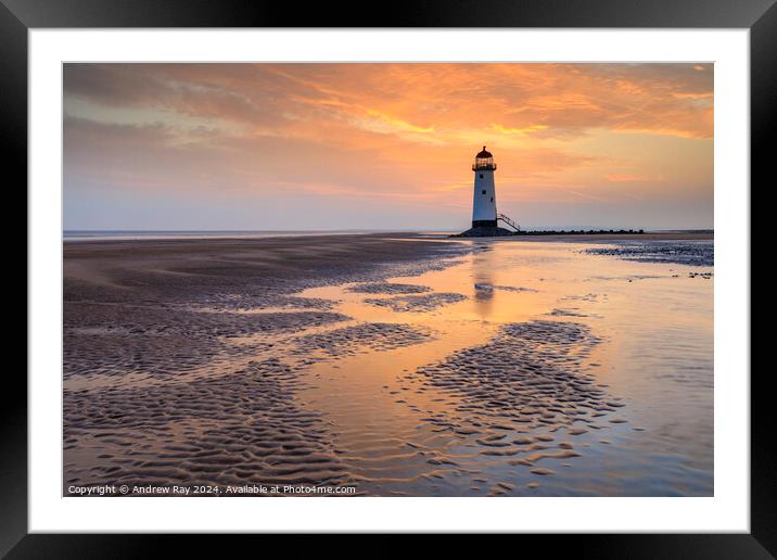 Talacre Beach at sunrise Framed Mounted Print by Andrew Ray