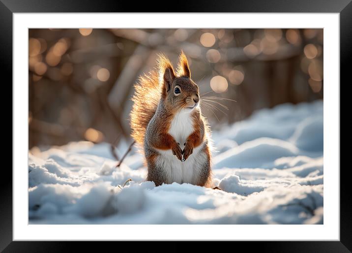 Curious Red Squirrel Framed Mounted Print by Picture Wizard
