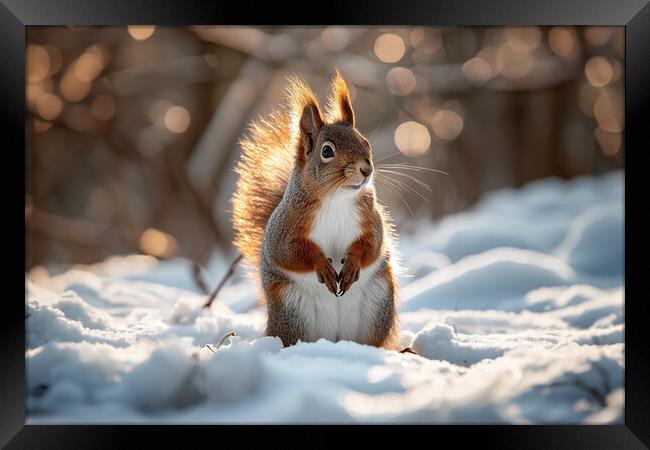 Curious Red Squirrel Framed Print by Picture Wizard