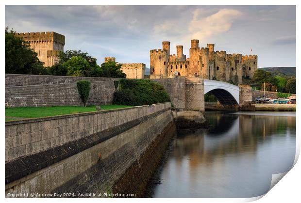 First light on Conwy Castle  Print by Andrew Ray
