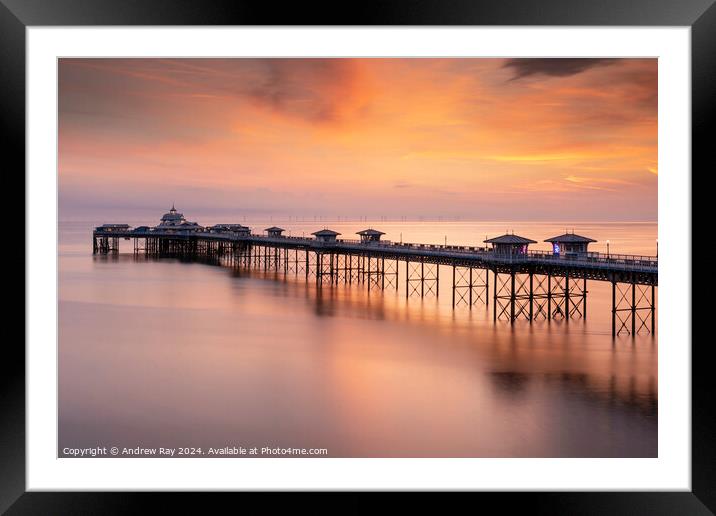 Llandudno Pier at sunrise Framed Mounted Print by Andrew Ray