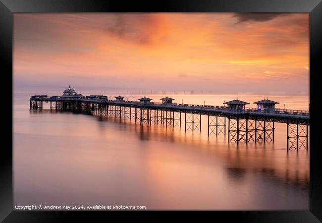 Llandudno Pier at sunrise Framed Print by Andrew Ray