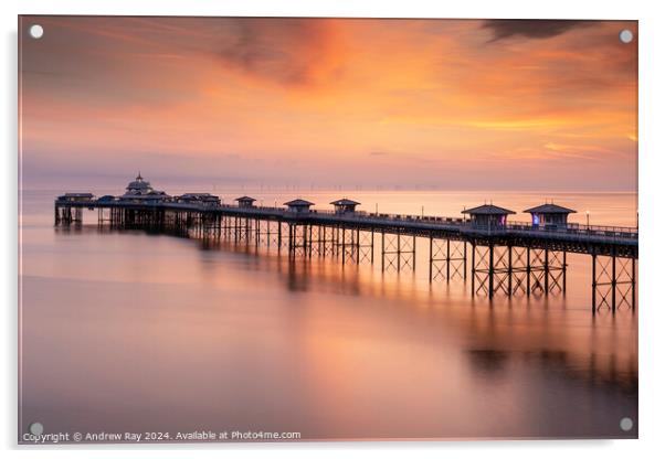 Llandudno Pier at sunrise Acrylic by Andrew Ray
