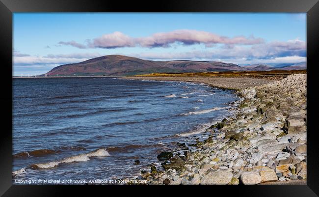 View of Black Combe Fell from Walney Island Framed Print by Michael Birch