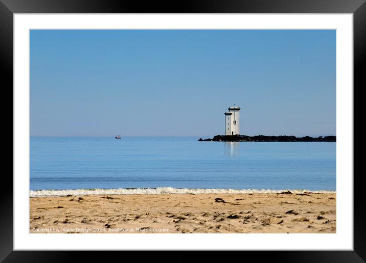 Carraig Fhada Lighthouse Islay Framed Mounted Print by Kasia Design
