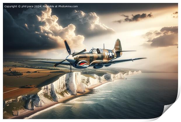 Curtis P-40 Warhawk 2 Print by phil pace