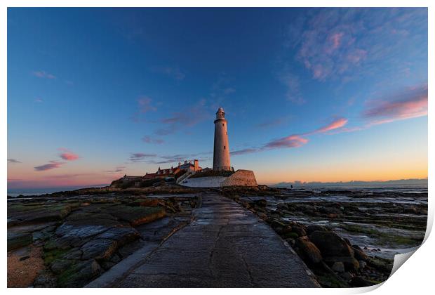 St Mary's Lighthouse Print by Rob McAvoy