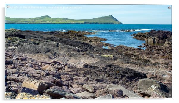 Rocky Shoreline at Wine Strand, Ballyferriter Acrylic by Derek Daniel