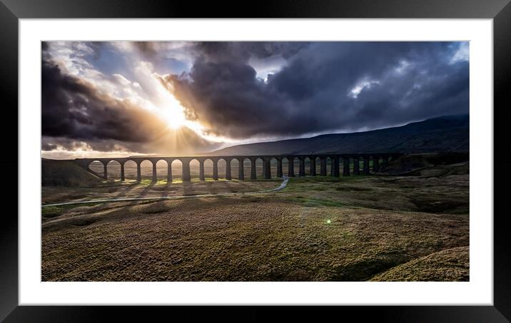 Shadows of Ribblehead Viaduct Framed Mounted Print by Apollo Aerial Photography