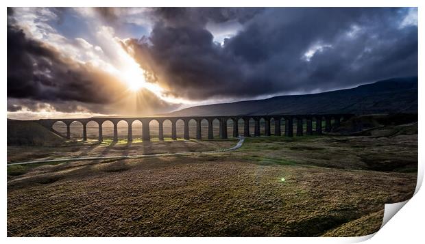 Shadows of Ribblehead Viaduct Print by Apollo Aerial Photography