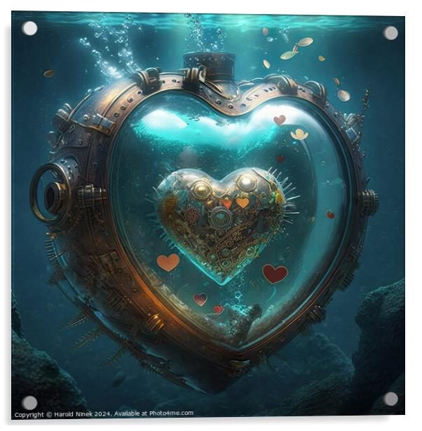Heart of the Ocean Acrylic by Harold Ninek