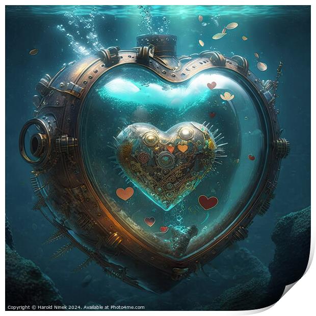 Heart of the Ocean Print by Harold Ninek