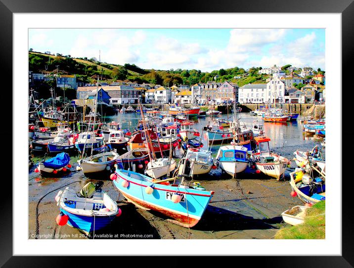 Mevagissey, Cornwall. Framed Mounted Print by john hill