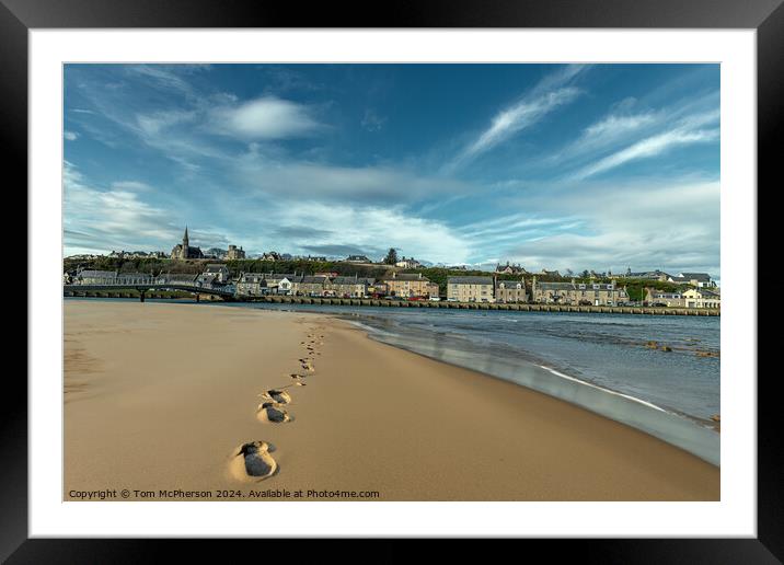 Footprints in the Sand, Lossiemouth Framed Mounted Print by Tom McPherson