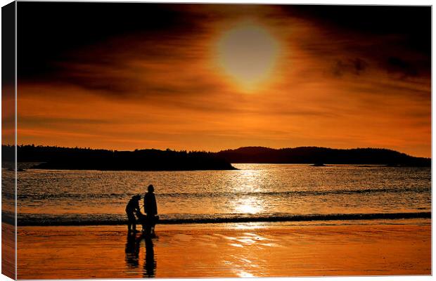 Sunset Long Beach Tofino Vancouver Island Canada Canvas Print by Andy Evans Photos
