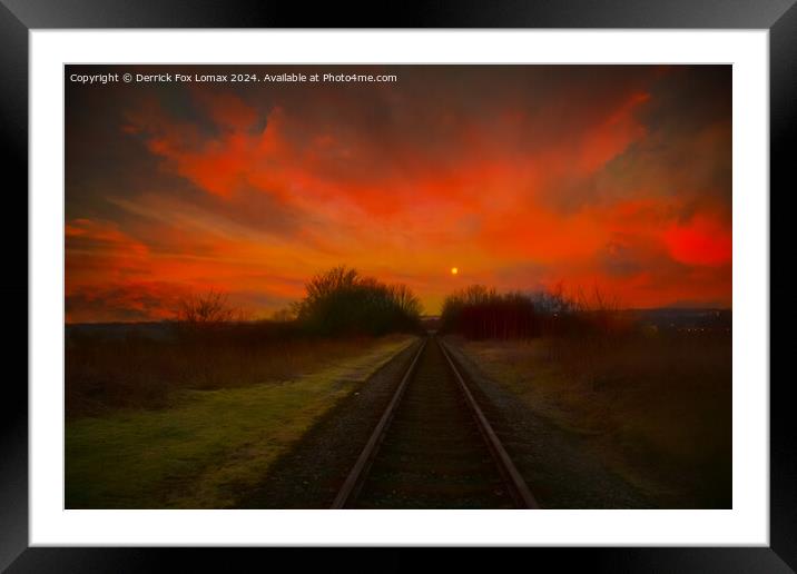 Sunrise over the east lancs railway Framed Mounted Print by Derrick Fox Lomax