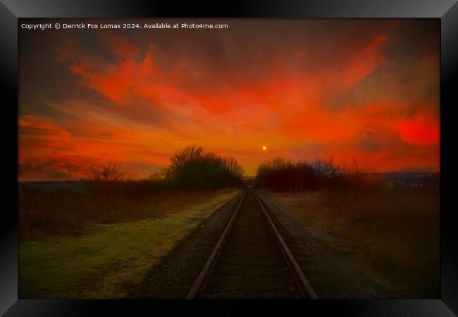 Sunrise over the east lancs railway Framed Print by Derrick Fox Lomax
