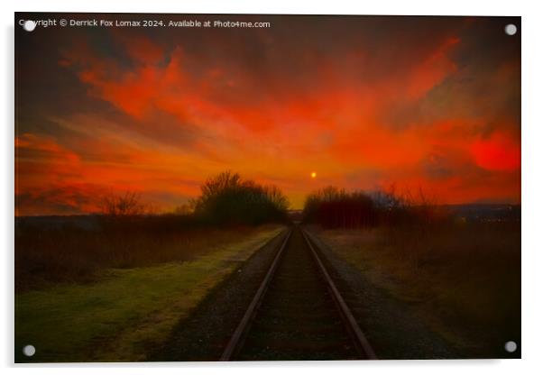 Sunrise over the east lancs railway Acrylic by Derrick Fox Lomax