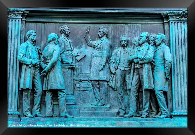 General John Logan Civil War Statue Washington DC Framed Print by William Perry