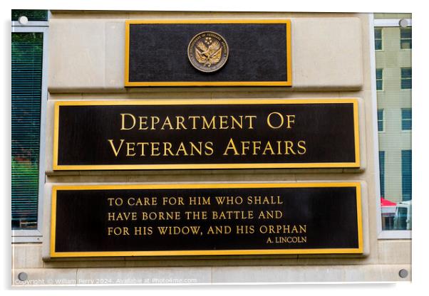 Department of Veteran Affairs Washington DC Acrylic by William Perry