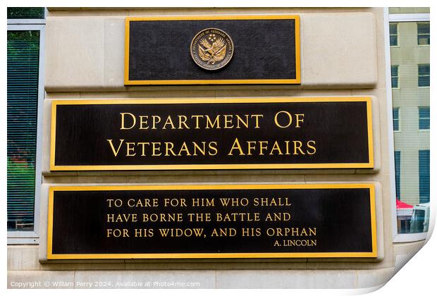 Department of Veteran Affairs Washington DC Print by William Perry