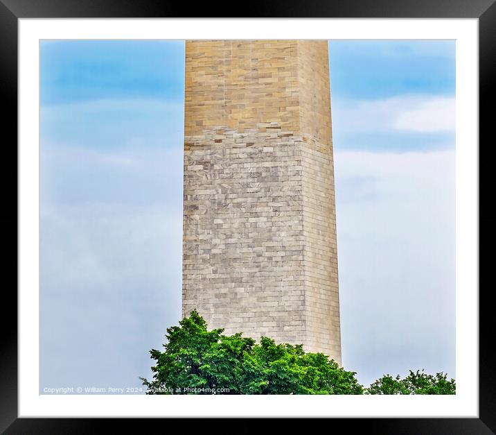 Washington Monument Brick Change Civil War Washington DC Framed Mounted Print by William Perry