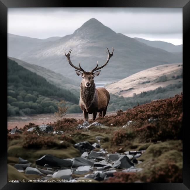 Highland Stag Framed Print by Tom McPherson