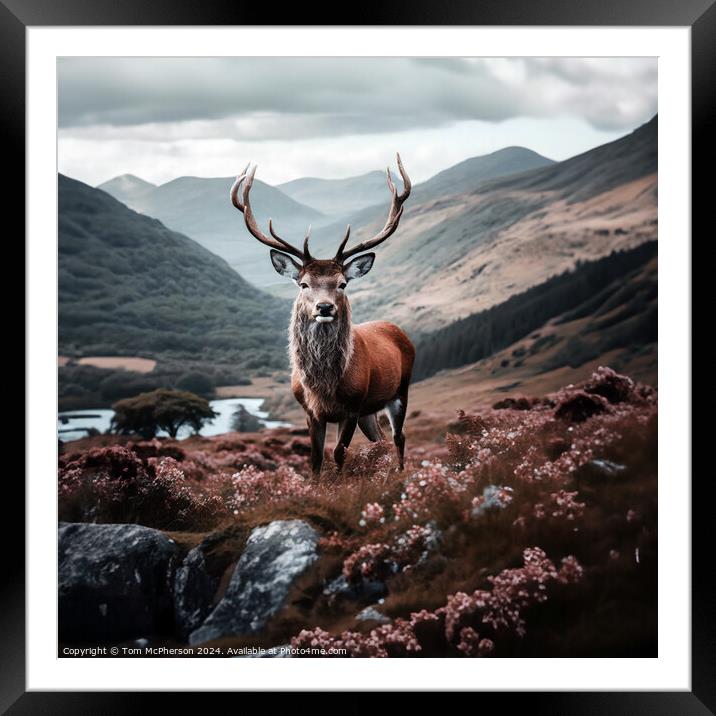 Highland Stag Framed Mounted Print by Tom McPherson