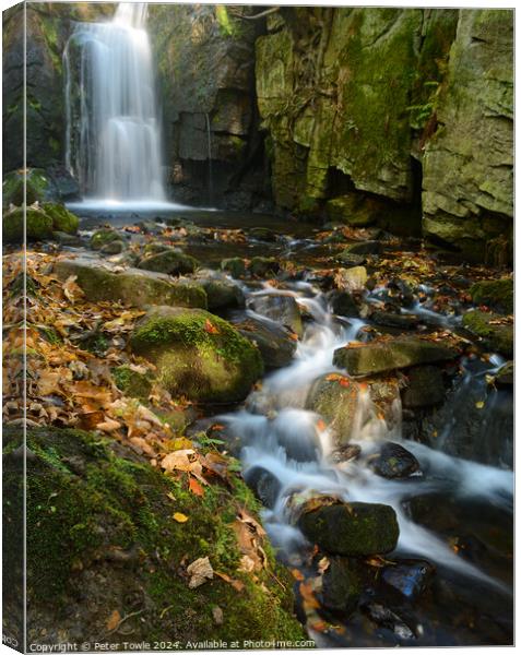 Lumsdale Falls Canvas Print by Peter Towle
