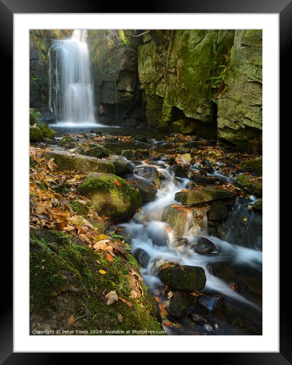 Lumsdale Falls Framed Mounted Print by Peter Towle