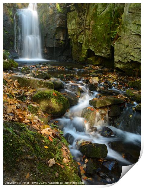 Lumsdale Falls Print by Peter Towle