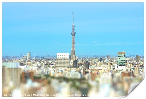 Cityscape of Tokyo with the Skytree tower. Print by  Kuremo