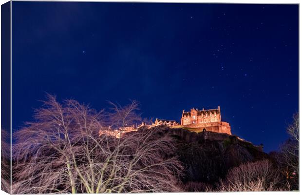 Edinburgh Castle Starry Night Canvas Print by Apollo Aerial Photography
