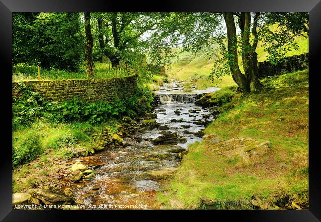  River Colne near Marsden Moor  Framed Print by Diana Mower