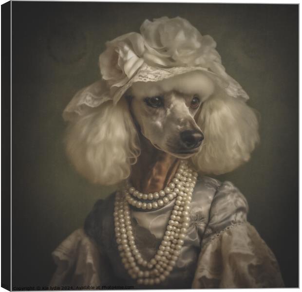 Poodle portrait  Canvas Print by Kia lydia