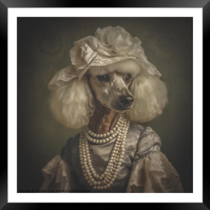 Poodle portrait  Framed Mounted Print by Kia lydia