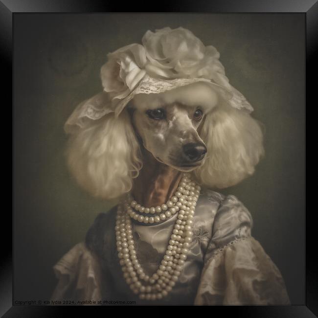 Poodle portrait  Framed Print by Kia lydia
